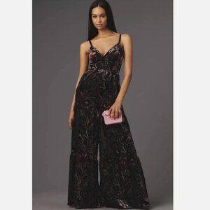Brand New by Anthropologie X Hutch Tiered Velvet Jumpsuit